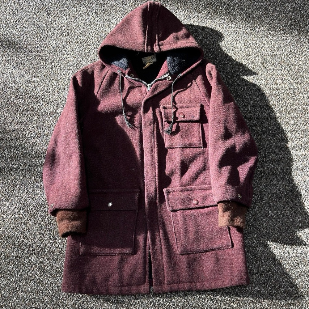 True Vintage 1950s Wool Jacket Maroon Rare Norwegian Womans Med Mens Small
